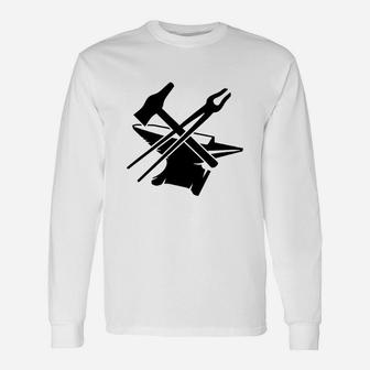 Anvil With Hammer And Tongs Long Sleeve T-Shirt - Seseable