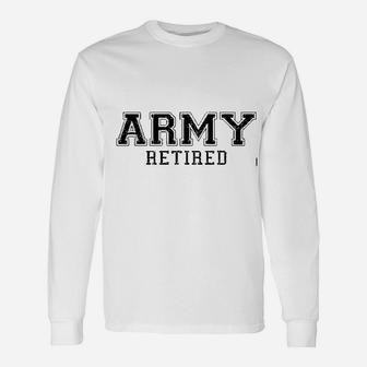 Army Retired Black Long Sleeve T-Shirt - Seseable