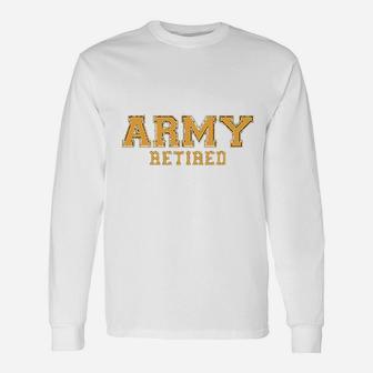 Army Retired Gold Long Sleeve T-Shirt - Seseable