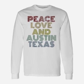 Austin Texas Retro Vintage Long Sleeve T-Shirt - Seseable