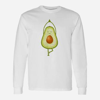 Avocado Yoga Namaste Meditation Vegan Long Sleeve T-Shirt - Seseable
