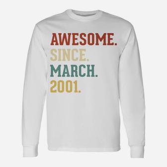 Awesome Since March 2001 Vintage 21 Birthday Long Sleeve T-Shirt - Seseable