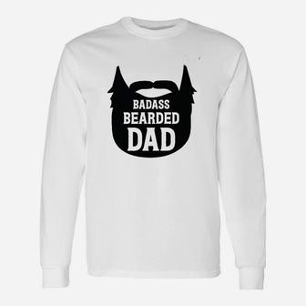 Ba Dass Bearded Dad Manly Beard Silhouette Father Parent Long Sleeve T-Shirt | Seseable CA