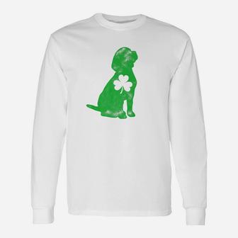 Beagle St Patricks Day Men Women Dog Lover Shamrock Long Sleeve T-Shirt - Seseable