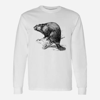 Beaver Biber Nagetier Rodents Wood Water4 Premium T-shirt Long Sleeve T-Shirt - Seseable