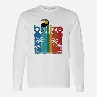 Belize Travel Poster T-shirt Travel Cruise Retro 70s 80s Long Sleeve T-Shirt - Seseable