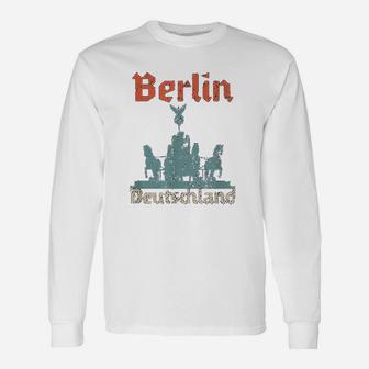 Berlin Deutschland Vintage Retro Distressed Germany Long Sleeve T-Shirt - Seseable