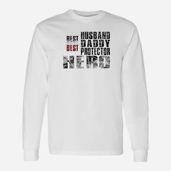 Best Husband Daddy Protector Hero Christmas Day Blac Long Sleeve T-Shirt - Seseable
