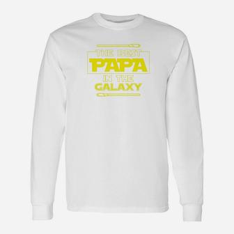 Best Papa In The Galaxy Fathers Day For Star Dad Premium Long Sleeve T-Shirt - Seseable