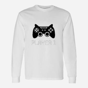 Big Brother Little Brother Player 1 Player 2 Gamer Gaming Siblings Long Sleeve T-Shirt - Seseable