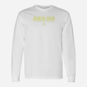 Biker Dad Cool Cyclist Biking Fathers Day Long Sleeve T-Shirt - Seseable