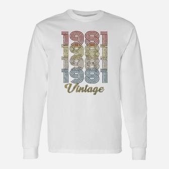 Birthday Retro Birthday 1981 Vintage Long Sleeve T-Shirt - Seseable