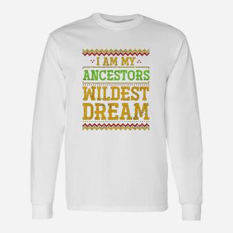 Black Americans African Roots Black History Month Long Sleeve T-Shirt - Seseable