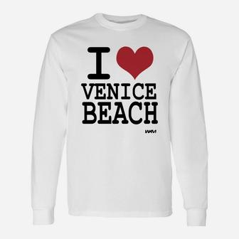 Black I Love Venice Beach By Wam Tshirts Long Sleeve T-Shirt - Seseable