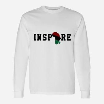 Black History Culture Inspire Empower Love Lead Influence Long Sleeve T-Shirt - Seseable