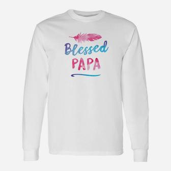 Blessed Papa Shirt Puerto Rico Dad Fathers Day Long Sleeve T-Shirt - Seseable