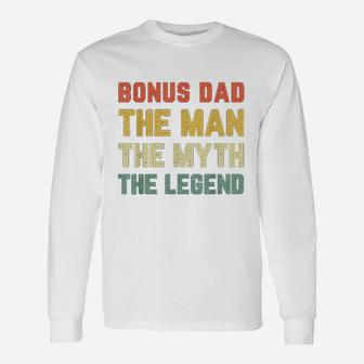 Bonus Dad The Man The Myth The Legend Vintage Christmas Long Sleeve T-Shirt - Seseable