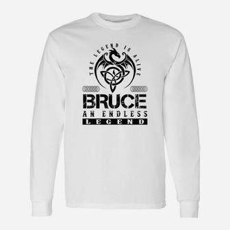 Bruce Shirts Legend Alive Bruce Name Shirts Long Sleeve T-Shirt - Seseable