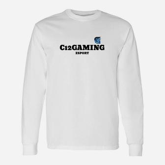 C12 Gaming Logo Langarmshirts Unisex Weiß, Esport-Team Fanbekleidung - Seseable