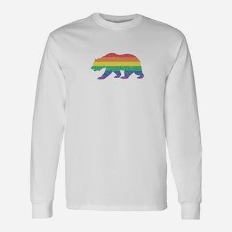 California Pride Bear Vintage Lgbtq Long Sleeve T-Shirt - Seseable