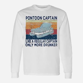 Captain Like A Regular Captain Only More Drunk Boat Long Sleeve T-Shirt - Seseable