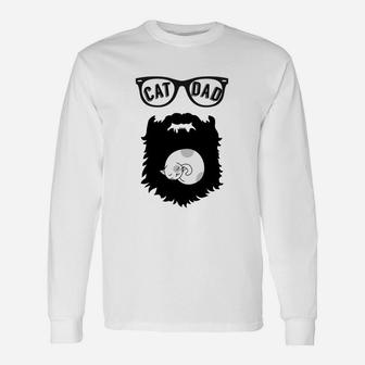 Cat Dad Beard S Cat Dad Beard Long Sleeve T-Shirt - Seseable