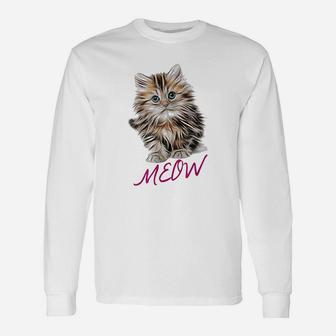 Cat Meow Kitty Cat Long Sleeve T-Shirt - Seseable