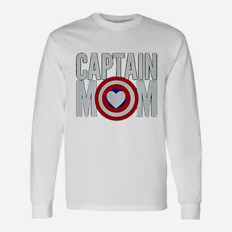 Christmas For Mom Birthday Captain Mom Superhero Long Sleeve T-Shirt - Seseable