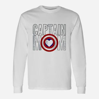 Christmas For Mom Birthday Captain Mom Superhero Long Sleeve T-Shirt - Seseable