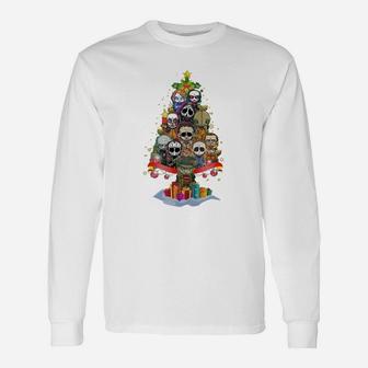 Christmas Tree Horror Character Merry Christmas Long Sleeve T-Shirt - Seseable