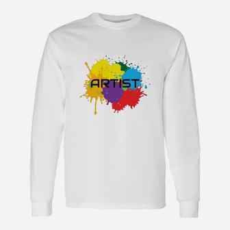 Cool Colorful Art Tshirt For Artists Long Sleeve T-Shirt - Seseable