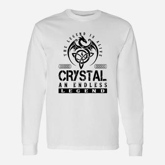 Crystal Shirts Legend Alive Crystal Name Shirts Long Sleeve T-Shirt - Seseable