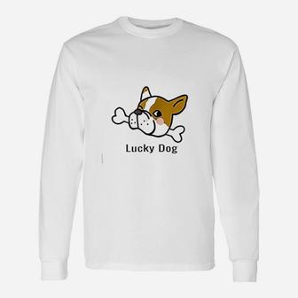To Be With Your Cute Lucky Dog Face On Long Sleeve T-Shirt - Seseable
