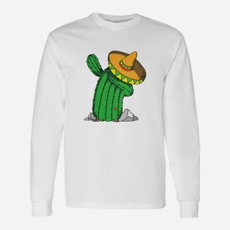 Dabbing Mexican Cactus Cinco De Mayo Mexico Long Sleeve T-Shirt - Seseable