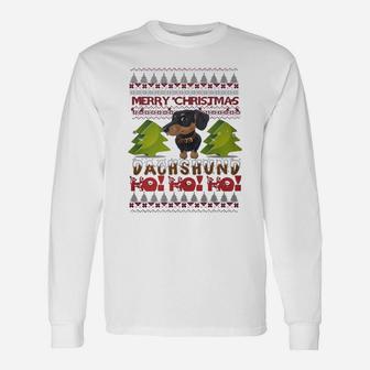 Dachshund Ugly Christmas Noel Long Sleeve T-Shirt - Seseable