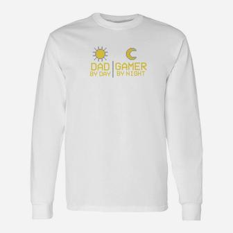 Dad By Day Gamer By Night Fathers Day Daddy Premium Long Sleeve T-Shirt - Seseable