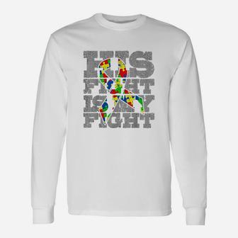 Dad His Fight Awareness Long Sleeve T-Shirt - Seseable