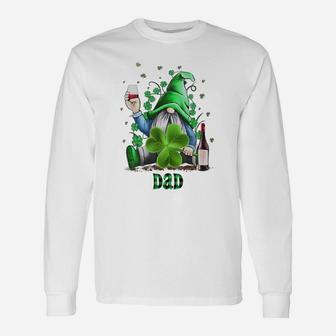 Dad Gnome St Patricks Day Matching Long Sleeve T-Shirt - Seseable