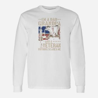 Im A Dad Grandpa Veteran Fathers Day Long Sleeve T-Shirt - Seseable