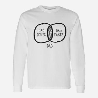 Dad Jokes Dad Farts Math Venn Diagram Fathers Day Long Sleeve T-Shirt - Seseable