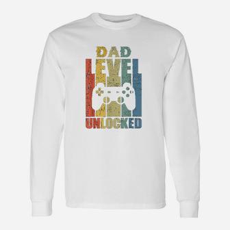 Dad Level Unlocked Soon To Be Father Long Sleeve T-Shirt - Seseable