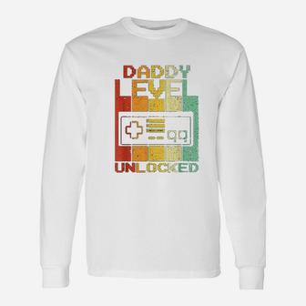 Dad Level Unlocked Video Gamer Leveled Up To Daddy Long Sleeve T-Shirt - Seseable