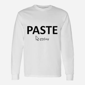 Dad And Son Copy Paste Long Sleeve T-Shirt - Seseable