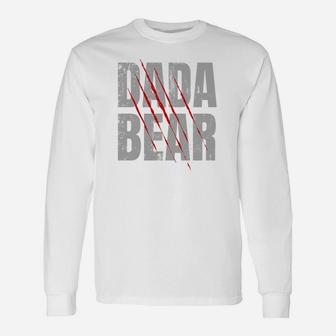 Dada Bear Distressed Shirt For The Best Dads Long Sleeve T-Shirt - Seseable
