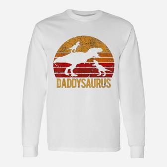 Daddy Dinosaur Daddysaurus, dad birthday gifts Long Sleeve T-Shirt - Seseable
