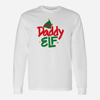 Daddy Elf Parent Dad Christmas Long Sleeve T-Shirt - Seseable