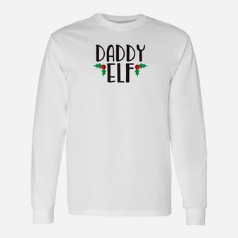 Daddy Elf Shirt Cute Christmas Elf Long Sleeve T-Shirt - Seseable