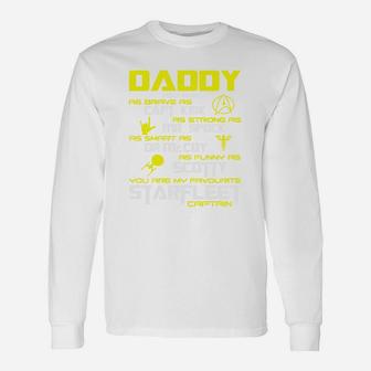 Daddy Super Star Dad Papa Hero Fathers Day Trek Long Sleeve T-Shirt - Seseable