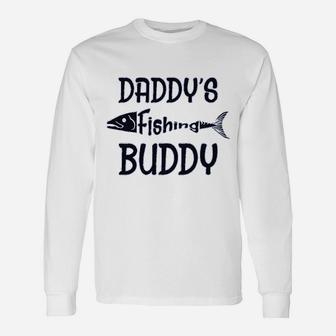Daddys Fishing Buddy Fisherman Dad Father Day Long Sleeve T-Shirt - Seseable