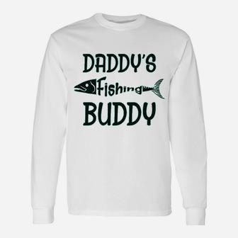 Daddys Fishing Buddy Fisherman Dad Fathers Day Long Sleeve T-Shirt - Seseable